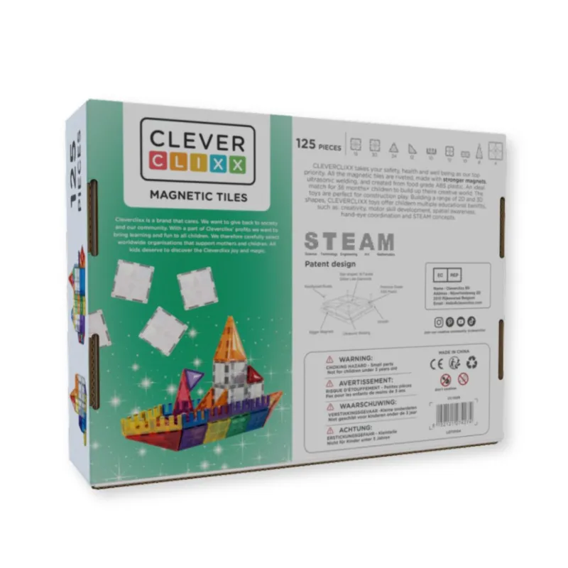 Klocki magnetyczne Inventive Pack Intense 110 el. + 15 el. gratis – Cleverclixx