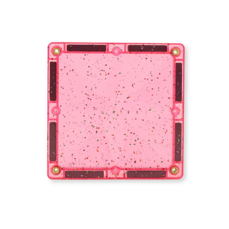 Klocki magnetyczne Glitter Tiles Pack Transparent / Pink – 16 el. – Cleverclixx