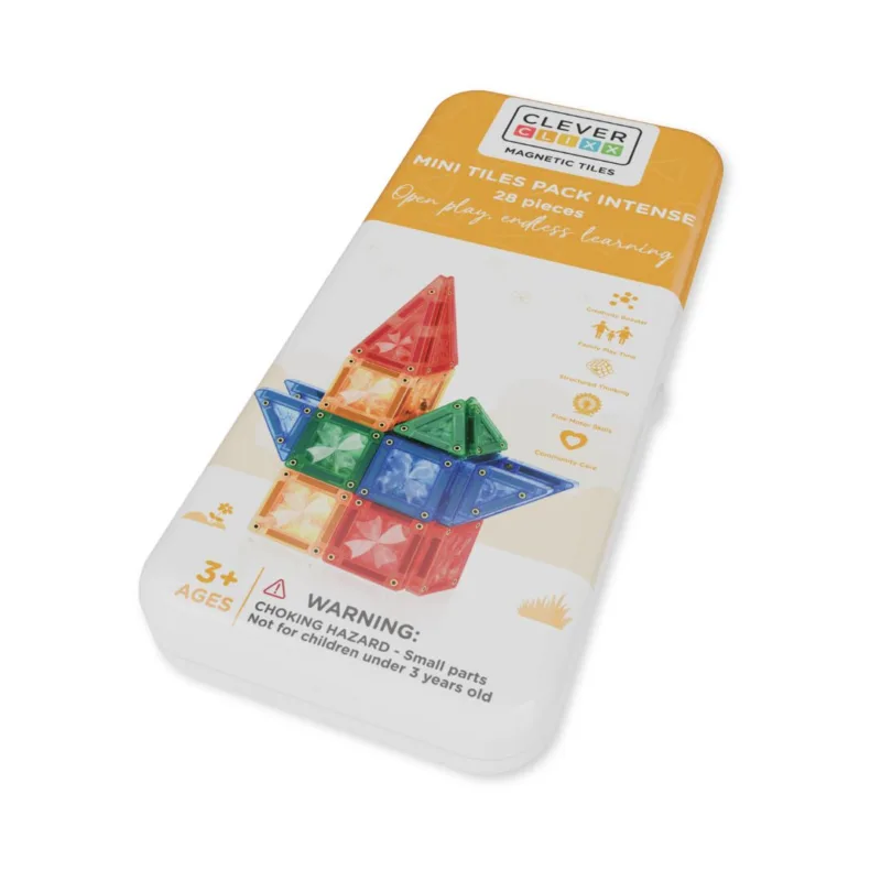 Klocki magnetyczne Mini Tiles Pack Intense 28 el. – Cleverclixx