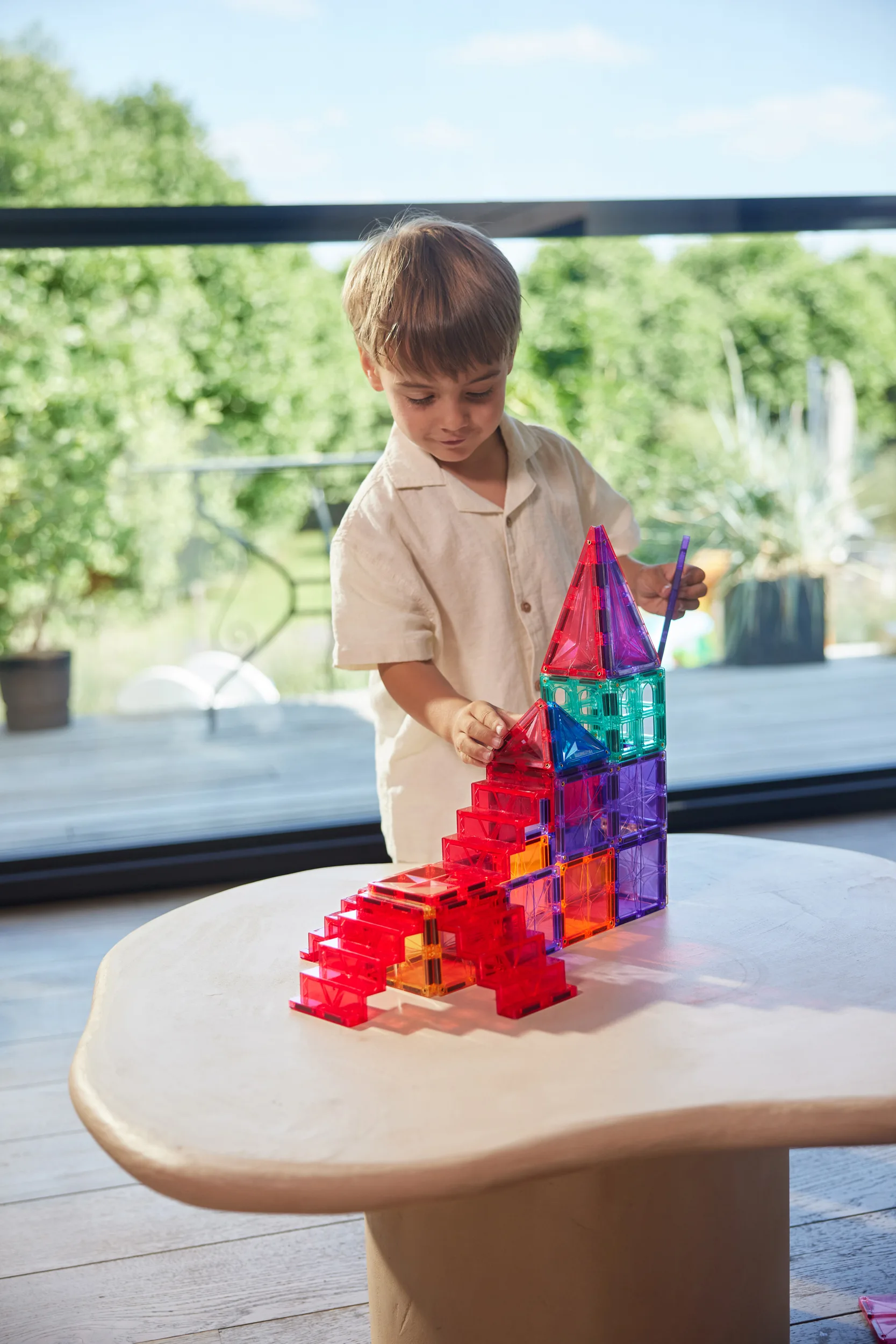 Klocki magnetyczne ze schodami Cleverclixx – Stairs Set Intense 34 el.