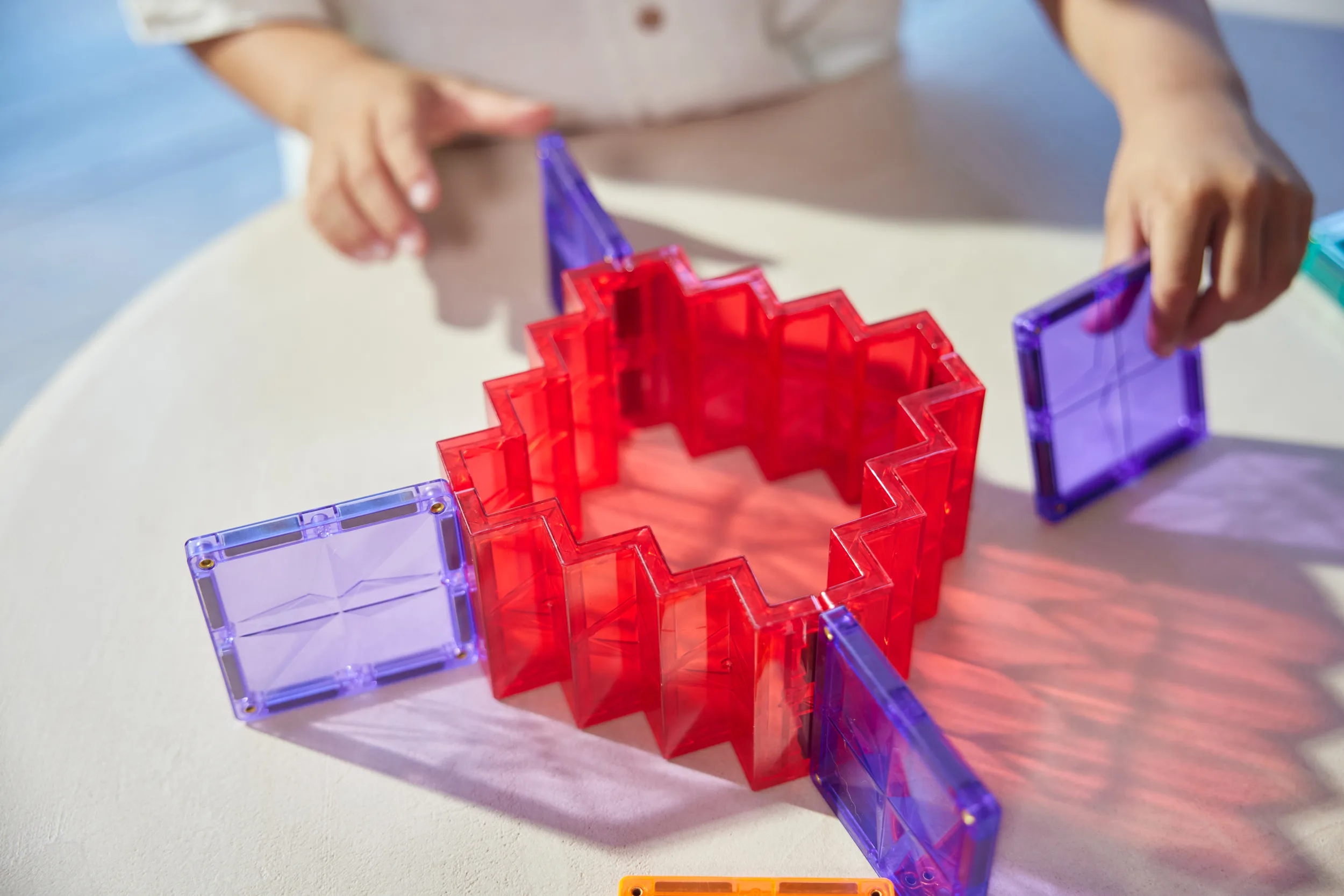 Klocki magnetyczne ze schodami Cleverclixx – Stairs Set Intense 34 el.