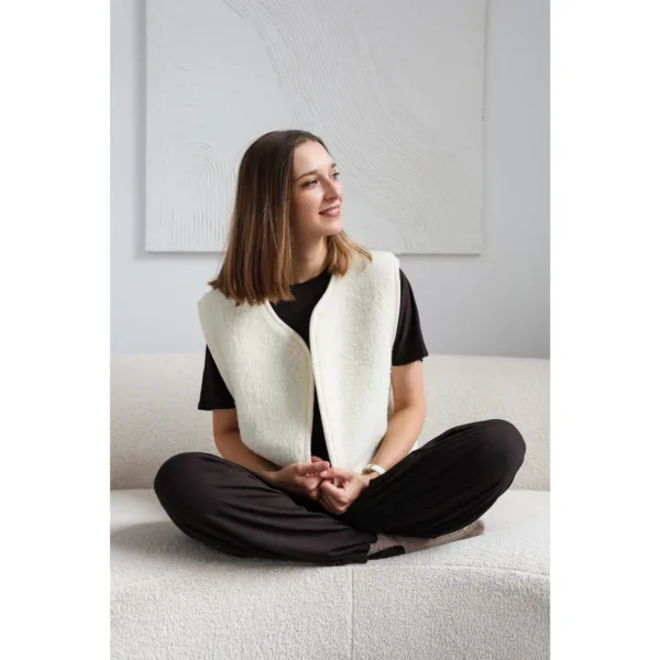 Kamizelka merino baranek Merinowca damska - ecru