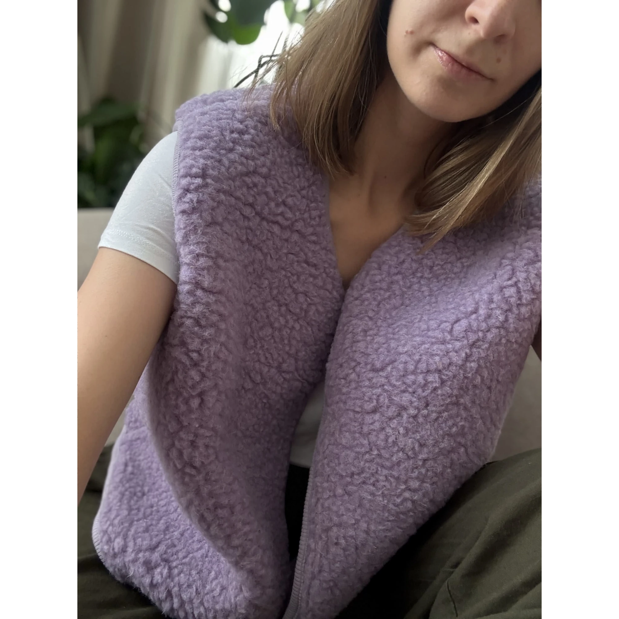 Kamizelka merino baranek Merinowca damska – fiolet