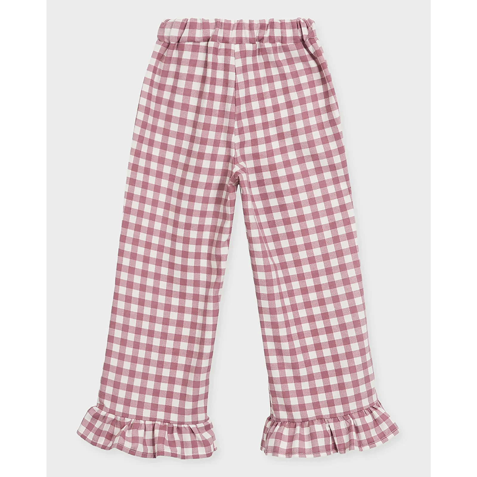 Bawełniane spodnie z falbanką KidStory – Candy pink