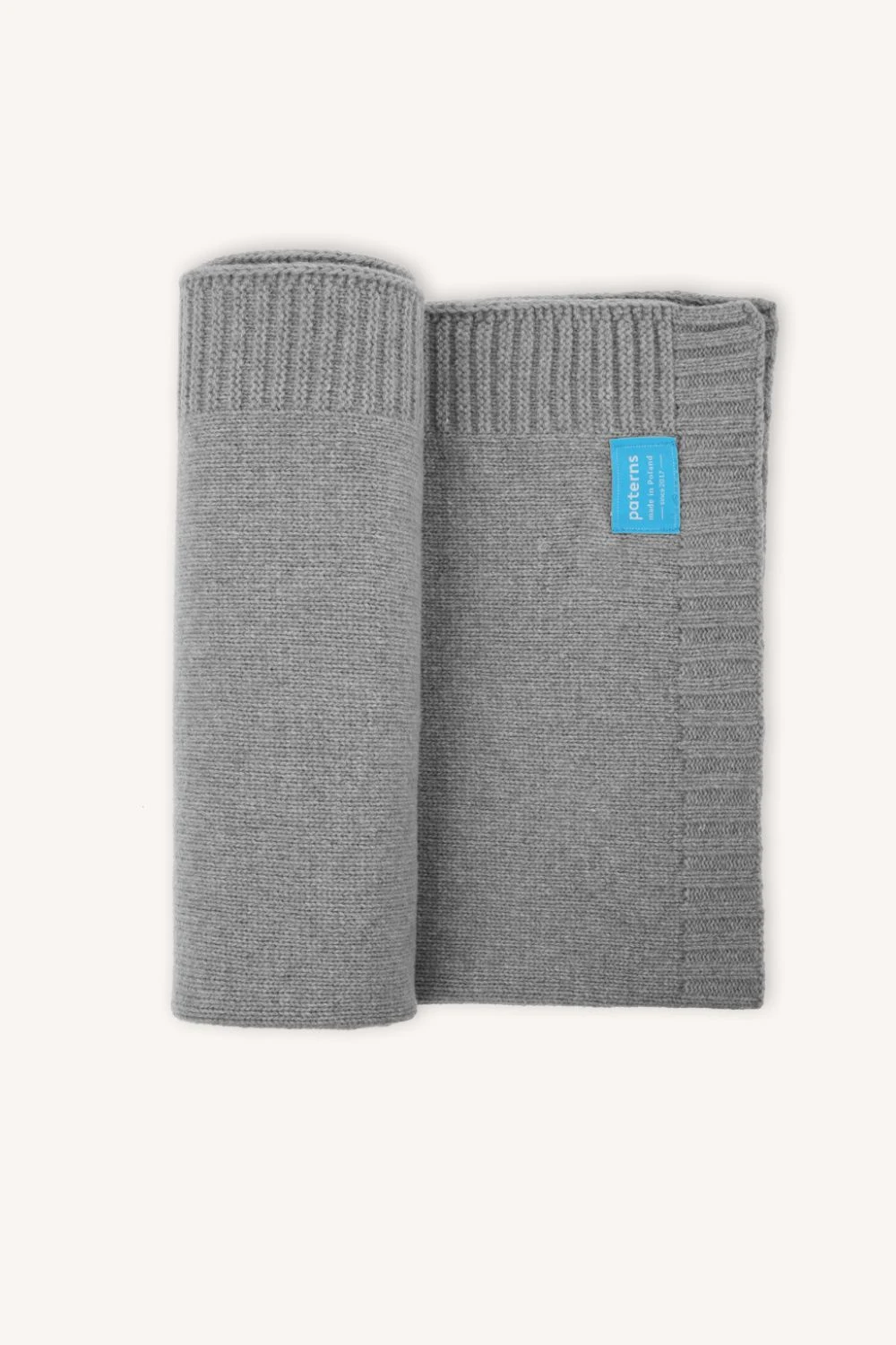 Kocyk z wełny merino 100% dla niemowlaka szary