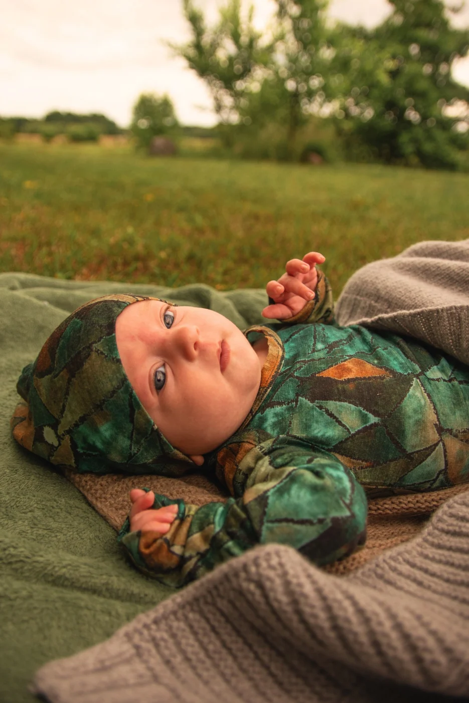 Body z wełny merino dla dzieci green gorpcore – 92/98