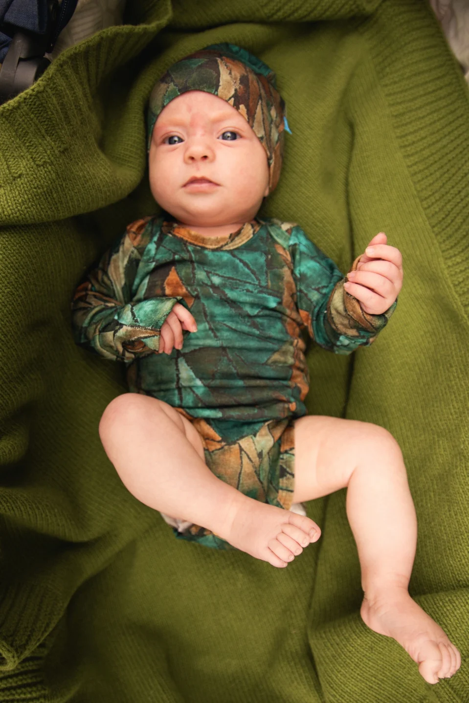 Body z wełny merino dla dzieci green gorpcore – 92/98