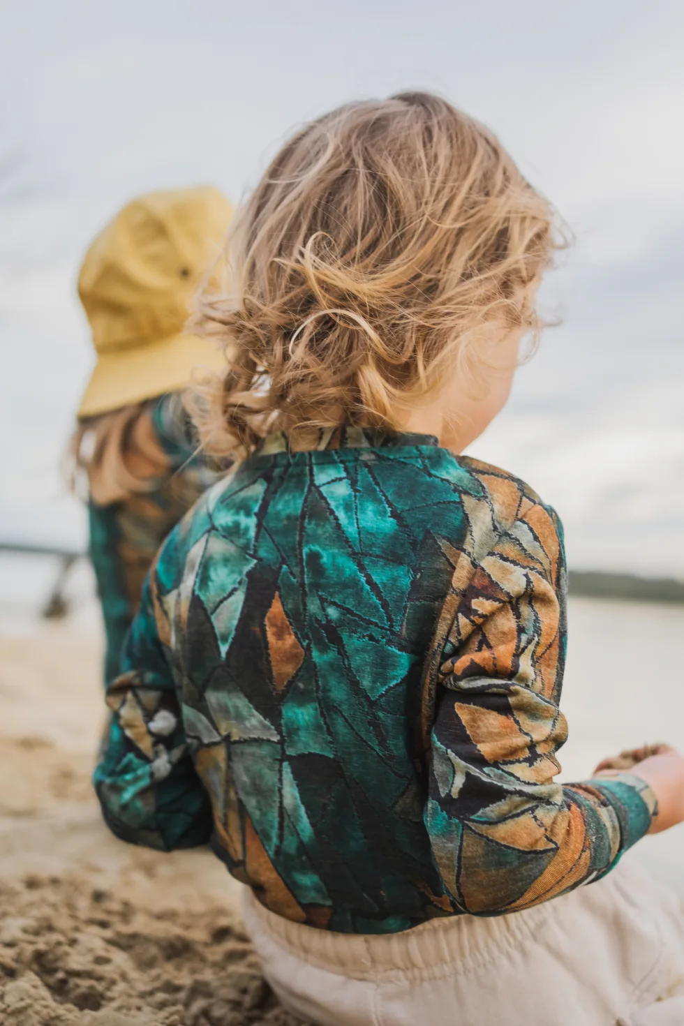 Bluzka dziecięca z długim rękawem z wełny merino green gorpcore – 116/122