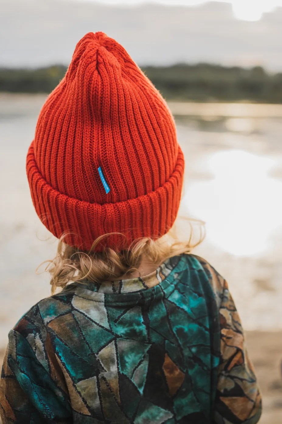 Czapka z wełny merino dla dzieci czerwona – 1-2 lata