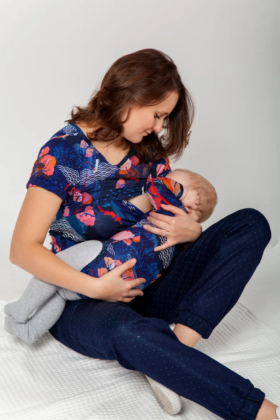 Koszulka z wełny merino do karmienia tengoku – XL