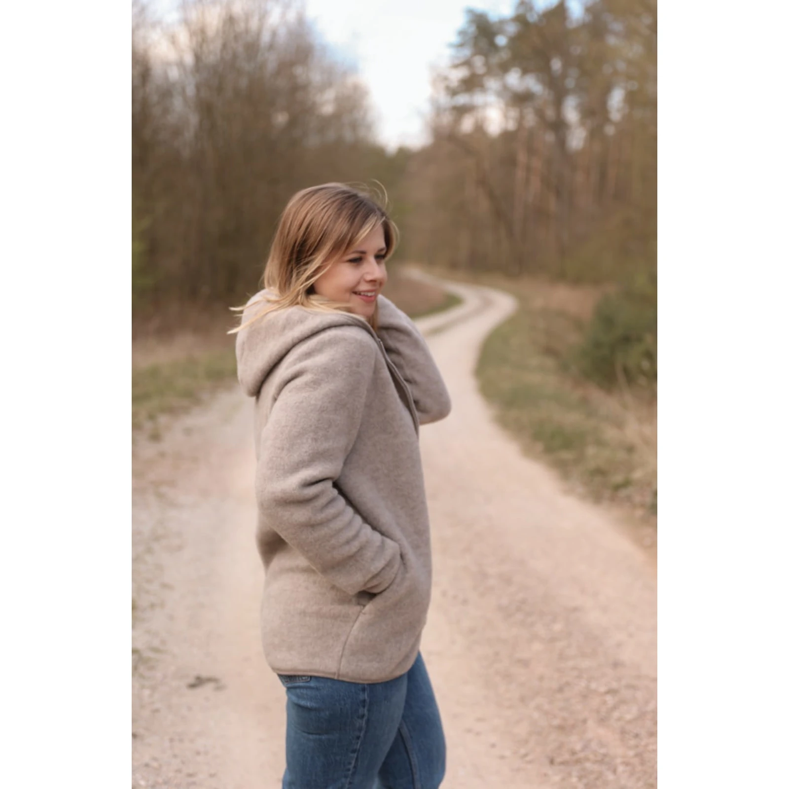 Kurtka z wełny merino Merinowca damska – dark beige