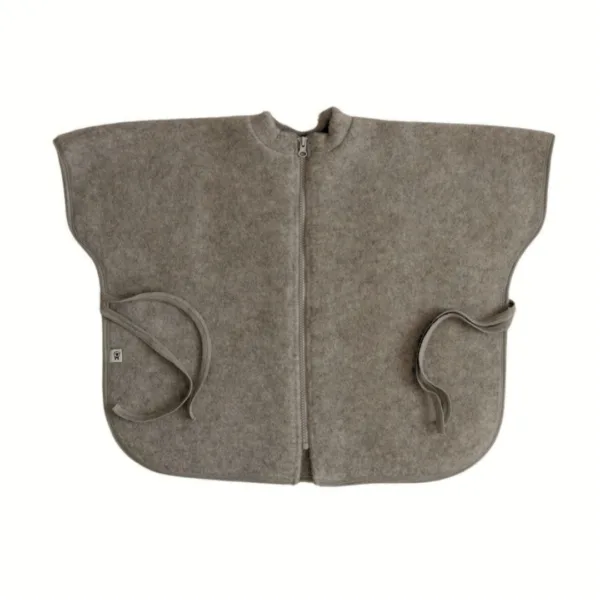 Ponczo samochodowe dla dziecka Merinowca – dark beige