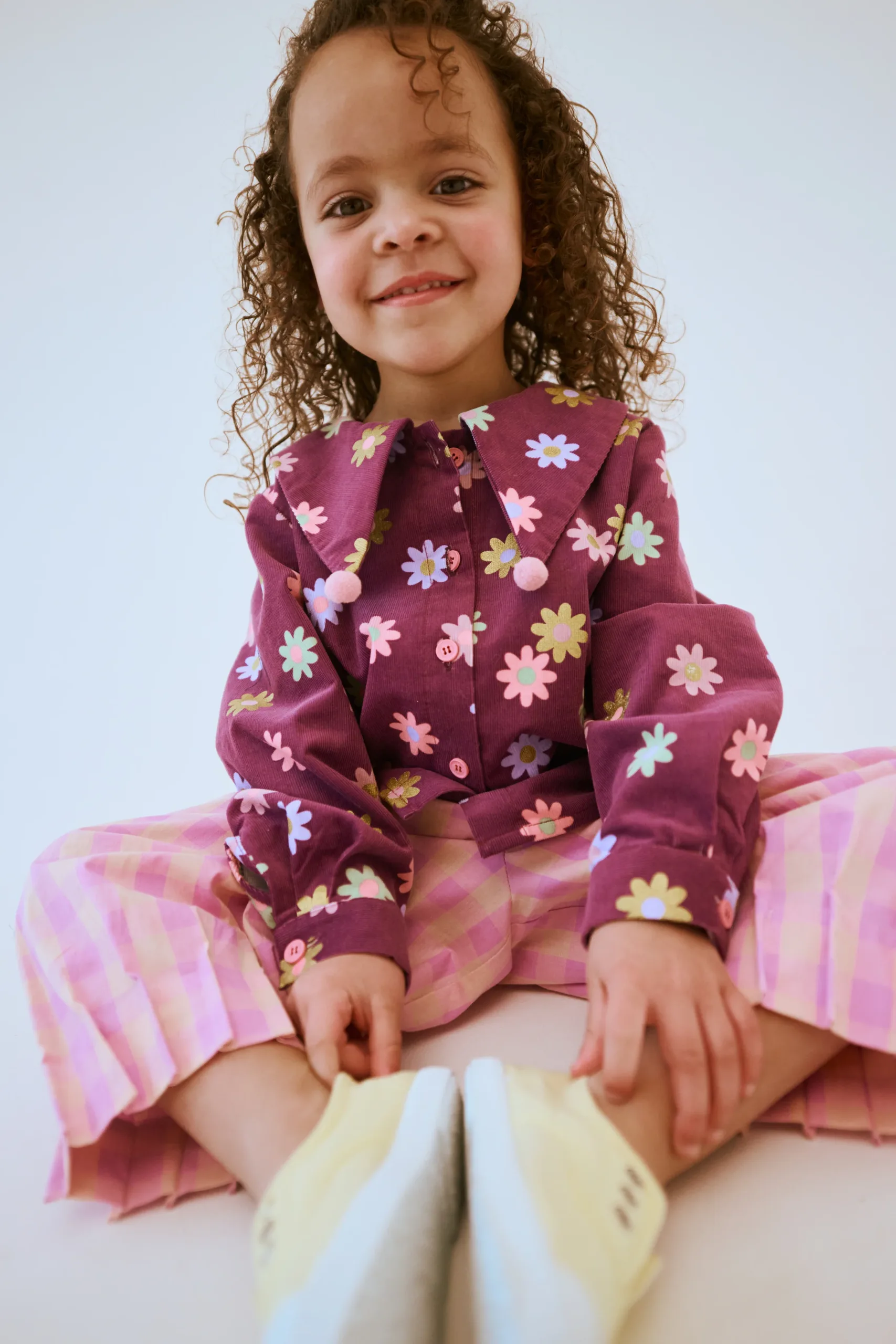 Bawełniana sztruksowa koszula KidStory – Blossom Melody