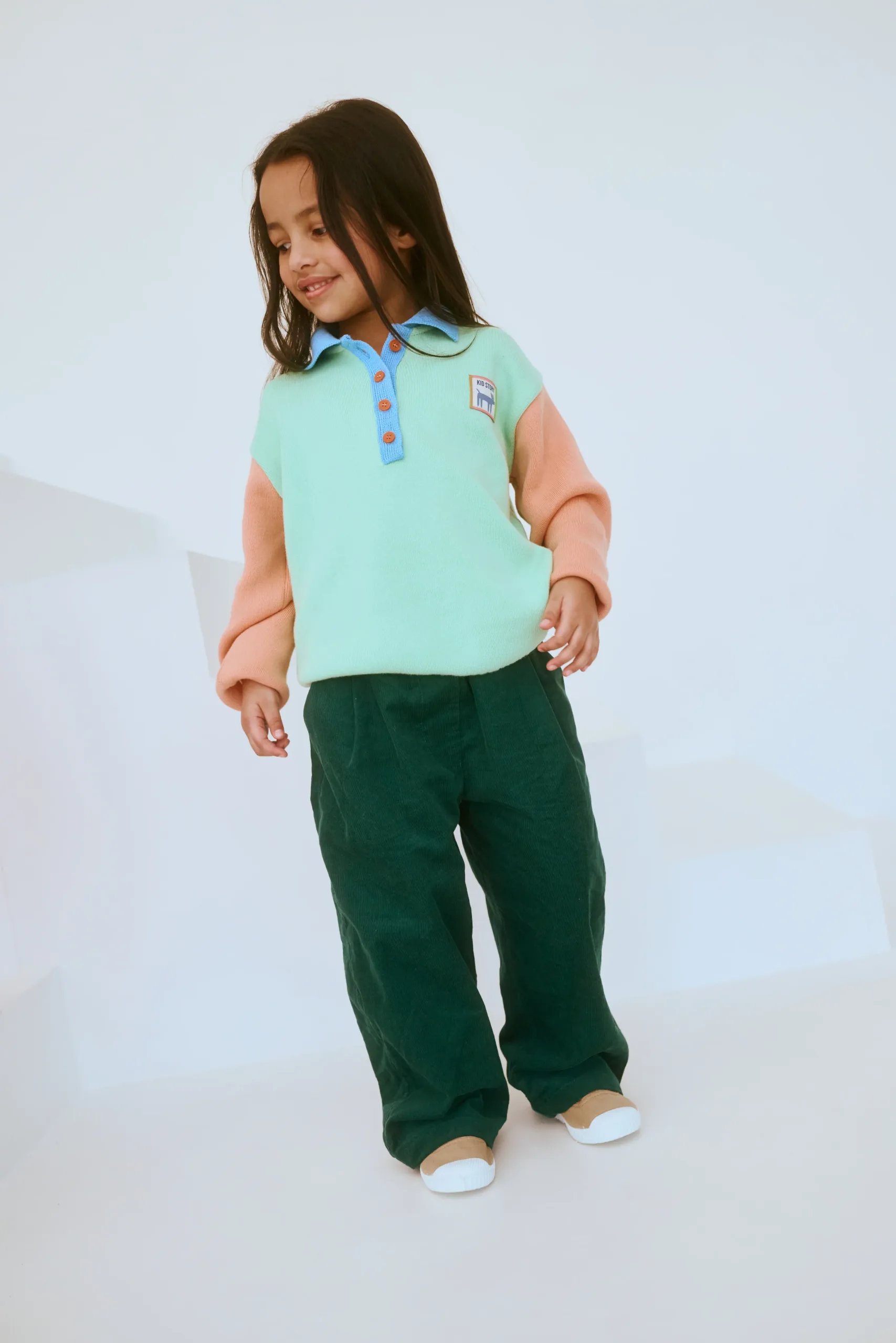 Polo z bawełny organicznej KidStory – SUNSET ORANGE